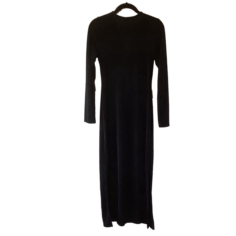 NEW Band of the Free Black Cowl Neck Maxi Dress M Minimalist Dark Romantic - Picture 2 of 8